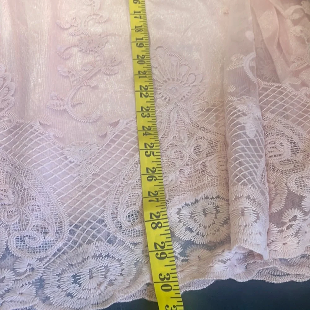 Simply Couture Pink Floral Layered sheer lace Baby doll, Tunic Dress,Size Small - Picture 7 of 11